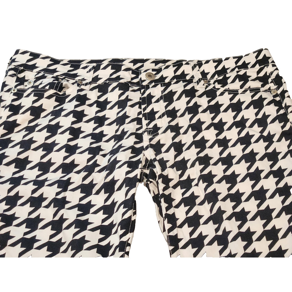 Loudmouth Oakmont Houndstooth Black White Golf Pants Bootcut Stretchy Women's 10 - Picture 2 of 6
